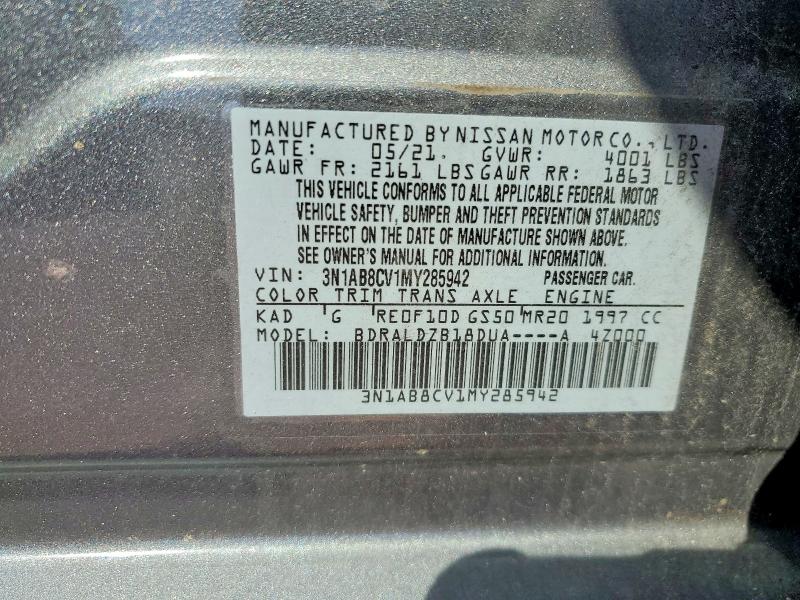 Продажа на аукционе авто 2021 Nissan Sentra, vin: 3N1AB8CV1MY285942, номер лота: 68233086