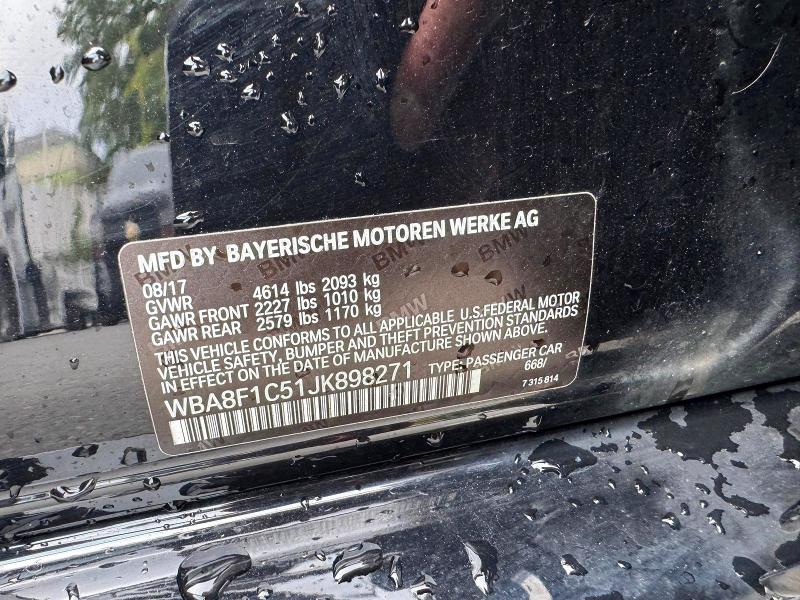 Aukcja sprzedaży 2018 Bmw 328, vin: WBA8F1C51JK898271, numer aukcji: 71443986