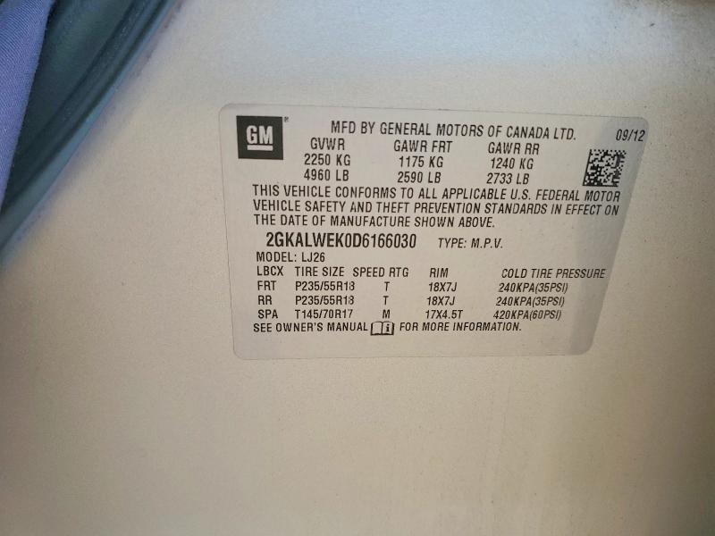67657426 :رقم المزاد ، 2GKALWEK0D6166030 vin ، 2013 Gmc Terrain مزاد بيع