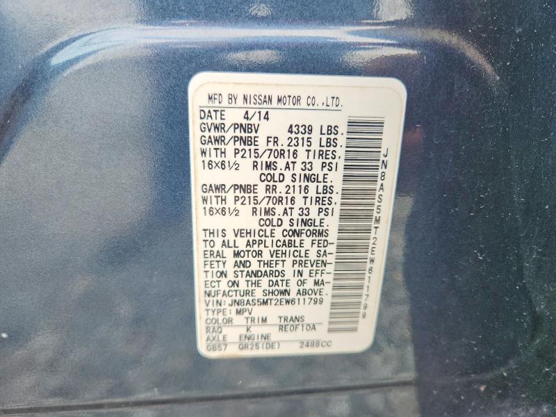 Продаж на аукціоні авто 2014 Nissan Rogue Select, vin: JN8AS5MT2EW611799, номер лоту: 70453386