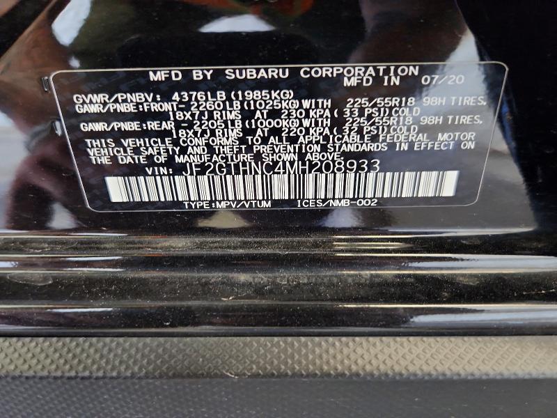 2021 Subaru Crosstrek მანქანა იყიდება აუქციონზე, vin: JF2GTHNC4MH208933, აუქციონის ნომერი: 68387536