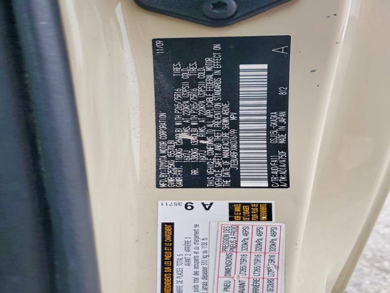 69927156 :رقم المزاد ، JTEBU4BFXAK076199 vin ، 2010 Toyota Fj Cruiser مزاد بيع