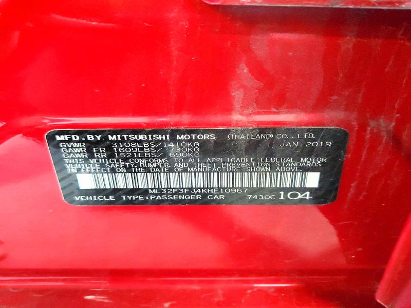 Продажа на аукционе авто 2019 Mitsubishi Mirage, vin: ML32F3FJ4KHF10967, номер лота: 69546206