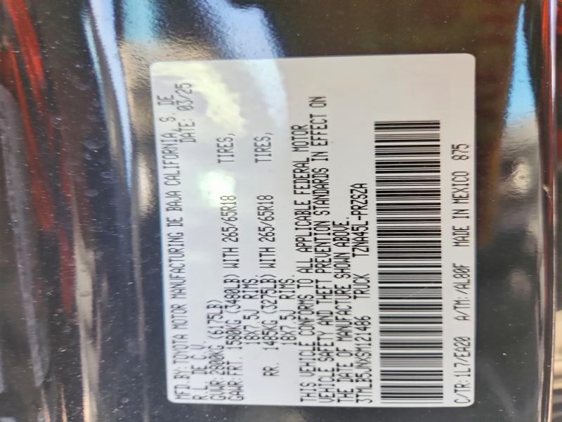 67170726 :رقم المزاد ، 3TMLB5JNXSM121486 vin ، 2025 Toyota Tacoma مزاد بيع