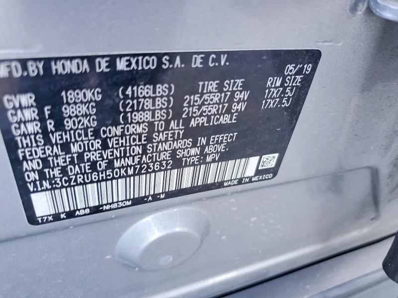 Продаж на аукціоні авто 2019 Honda Hr-v, vin: 3CZRU6H50KM723632, номер лоту: 69001136