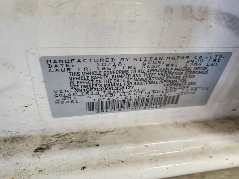 Aukcja sprzedaży 2019 Nissan Versa Note, vin: 3N1CE2CPXKL356127, numer aukcji: 68768046