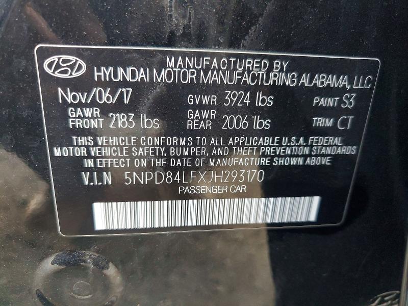 2018 Hyundai Elantra მანქანა იყიდება აუქციონზე, vin: 5NPD84LFXJH293170, აუქციონის ნომერი: 69047606