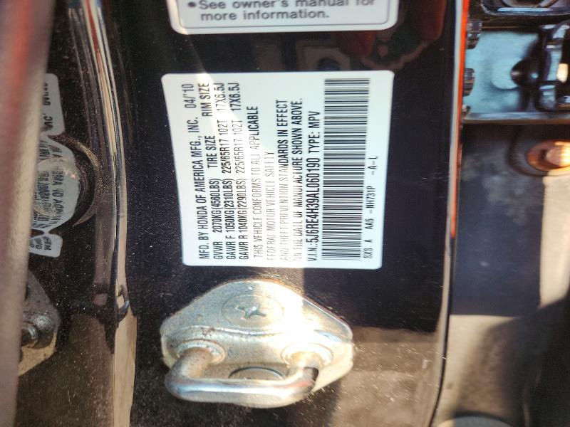 67084576 :رقم المزاد ، 5J6RE4H39AL060190 vin ، 2010 Honda Cr-v مزاد بيع