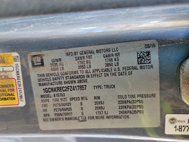 Продажа на аукционе авто 2015 Chevrolet Silverado, vin: 1GCNKREC2FZ417857, номер лота: 70741656