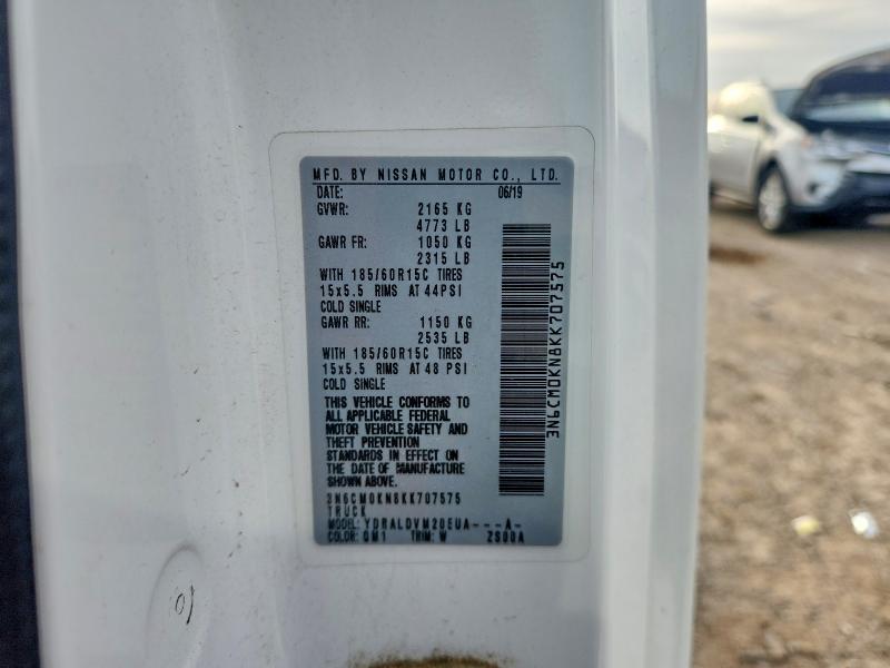Aukcja sprzedaży 2019 Nissan Nv200, vin: 3N6CM0KN8KK707575, numer aukcji: 67639706