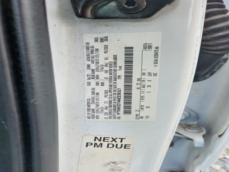 2022 Ford F350 მანქანა იყიდება აუქციონზე, vin: 1FT8W3DT4NEE58321, აუქციონის ნომერი: 70169366