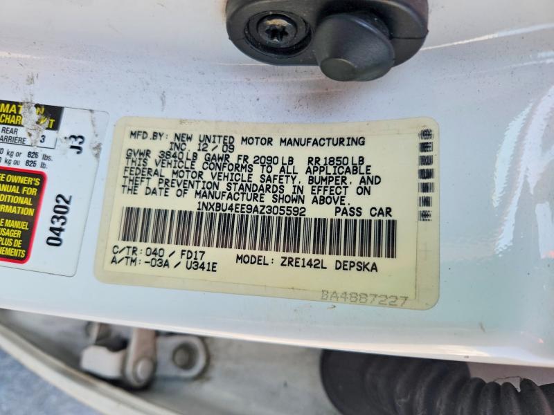 69093896 :رقم المزاد ، 1NXBU4EE9AZ305592 vin ، 2010 Toyota Corolla مزاد بيع