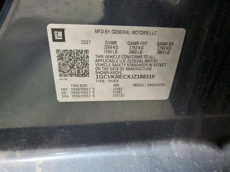 2018 Chevrolet Silverado მანქანა იყიდება აუქციონზე, vin: 1GCVKRECXJZ188319, აუქციონის ნომერი: 69914576