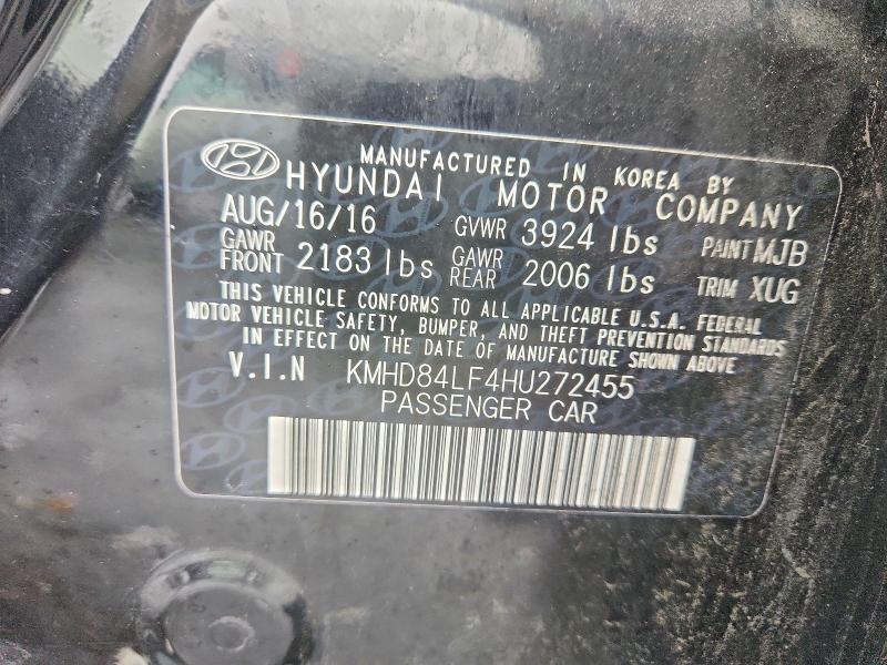 Aukcja sprzedaży 2017 Hyundai Elantra, vin: KMHD84LF4HU272455, numer aukcji: 70043876