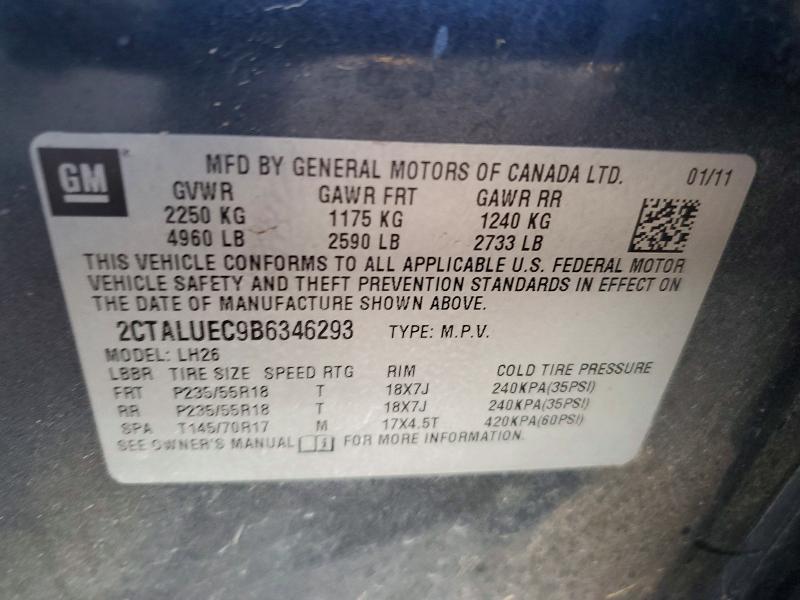 2011 Gmc Terrain მანქანა იყიდება აუქციონზე, vin: 2CTALUEC9B6346293, აუქციონის ნომერი: 68296926