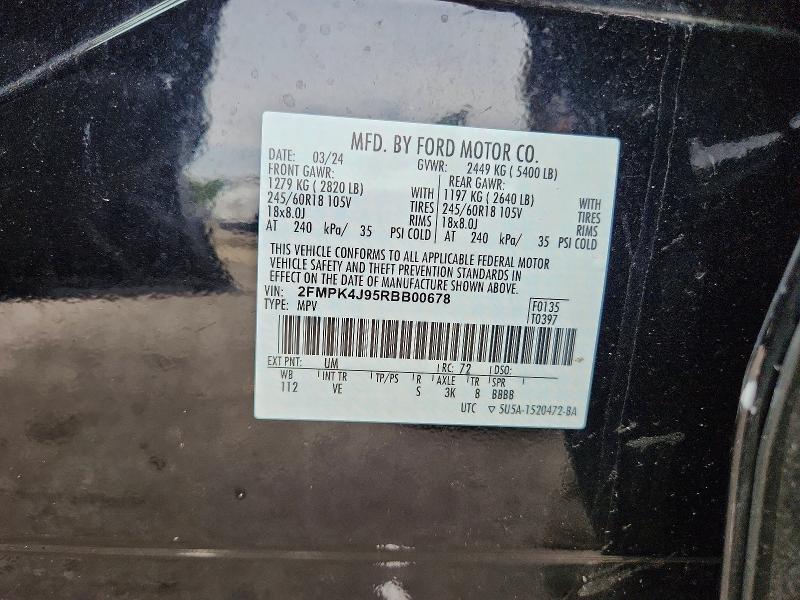 Aukcja sprzedaży 2024 Ford Edge, vin: 2FMPK4J95RBB00678, numer aukcji: 68070976