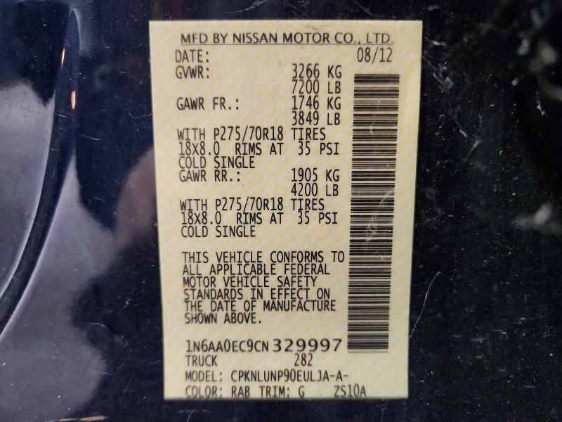 Продажа на аукционе авто 2012 Nissan Titan, vin: 1N6AA0EC9CN329997, номер лота: 70169306