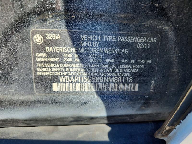 Aukcja sprzedaży 2011 Bmw 328, vin: WBAPH5G58BNM80118, numer aukcji: 69973696