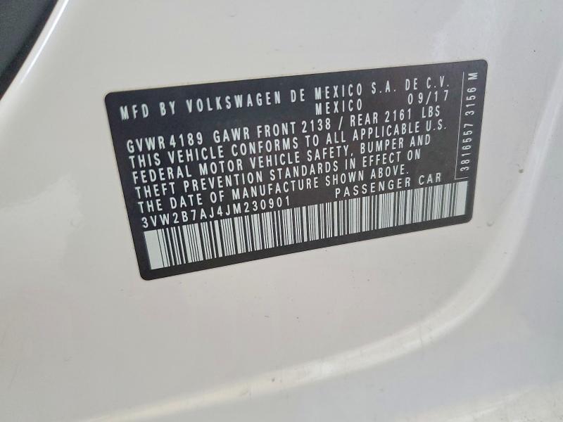 Продаж на аукціоні авто 2018 Volkswagen Jetta, vin: 3VW2B7AJ4JM230901, номер лоту: 69117436