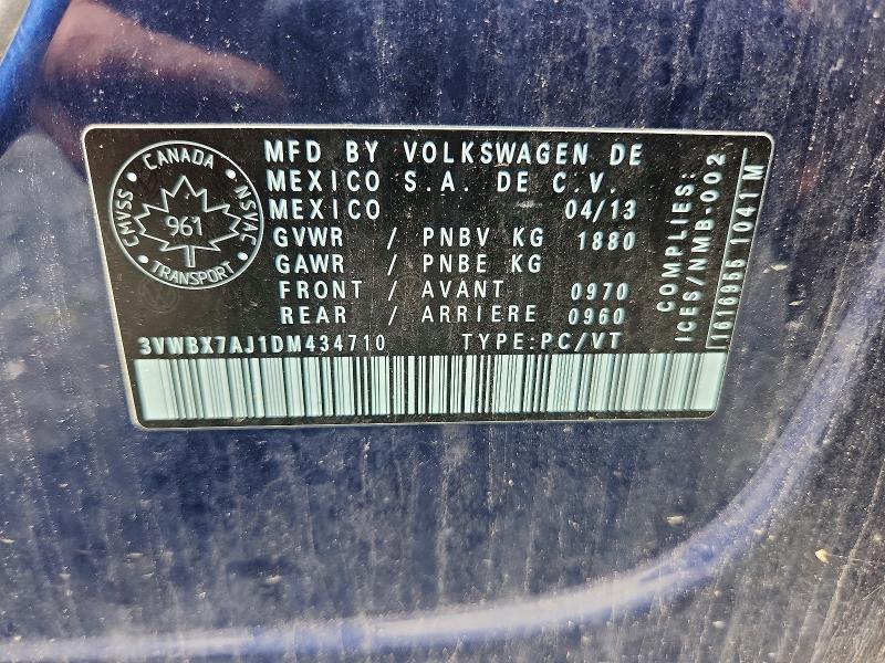 Aukcja sprzedaży 2013 Volkswagen Jetta, vin: 3VWBX7AJ1DM434710, numer aukcji: 68429666