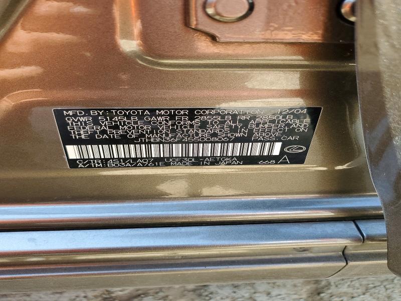 Aukcja sprzedaży 2005 Lexus Ls, vin: JTHBN36F455008067, numer aukcji: 69107746