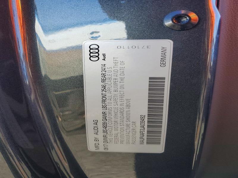 Aukcja sprzedaży 2018 Audi S5, vin: WAUP4AF53JA039492, numer aukcji: 67637356