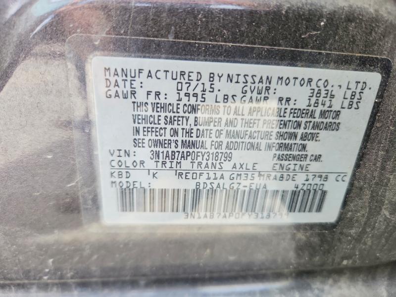 67817246 :رقم المزاد ، 3N1AB7AP0FY318799 vin ، 2015 Nissan Sentra مزاد بيع