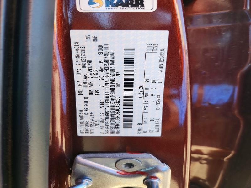 67353576 :رقم المزاد ، 1FMCU9HD8JUA64290 vin ، 2018 Ford Escape مزاد بيع