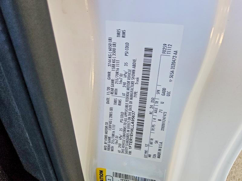 Aukcja sprzedaży 2020 Ford Ranger, vin: 1FTER1EHXLLA95637, numer aukcji: 66548836