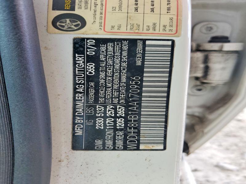 Продаж на аукціоні авто 2010 Mercedes-benz E, vin: WDDHF8HB1AA170956, номер лоту: 69451586