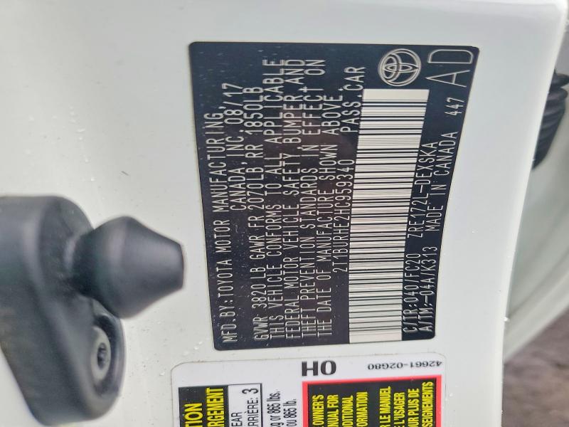 2017 Toyota Corolla მანქანა იყიდება აუქციონზე, vin: 2T1BURHE2HC959340, აუქციონის ნომერი: 67233716