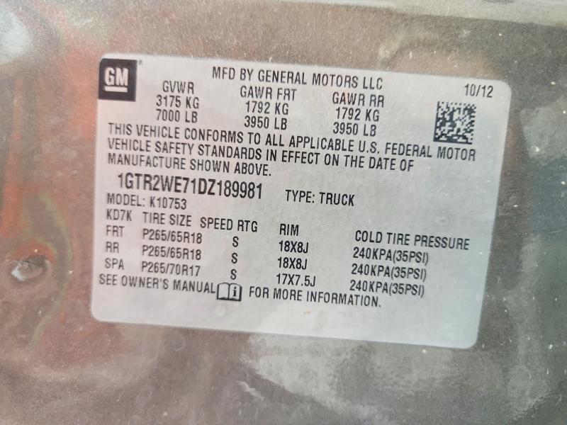 Продаж на аукціоні авто 2013 Gmc Sierra, vin: 1GTR2WE71DZ189981, номер лоту: 67250796