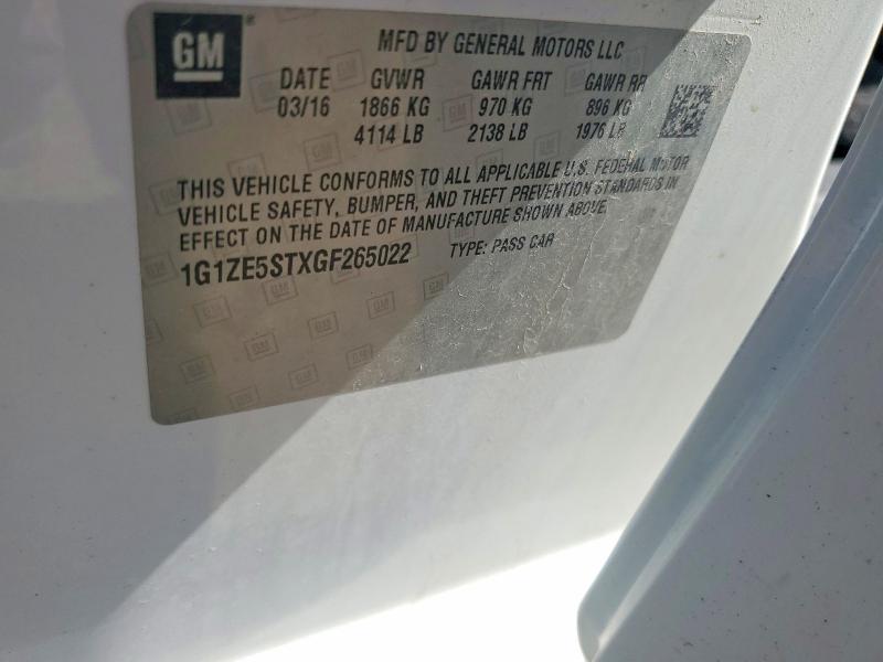 Aukcja sprzedaży 2016 Chevrolet Malibu, vin: 1G1ZE5STXGF265022, numer aukcji: 67508076