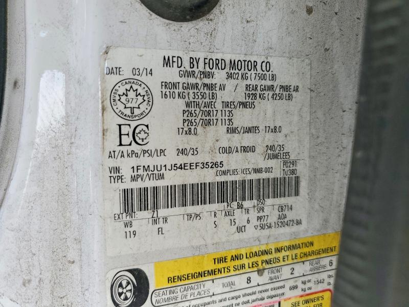2014 Ford Expedition მანქანა იყიდება აუქციონზე, vin: 1FMJU1J54EEF35265, აუქციონის ნომერი: 70627446