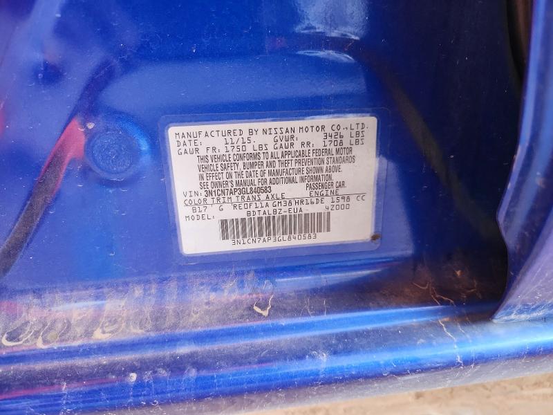 Продаж на аукціоні авто 2016 Nissan Versa, vin: 3N1CN7AP3GL840583, номер лоту: 69794086
