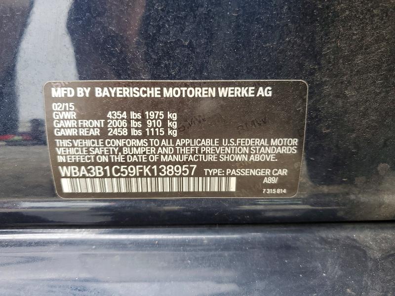 70483866 :رقم المزاد ، WBA3B1C59FK138957 vin ، 2015 Bmw 320 مزاد بيع
