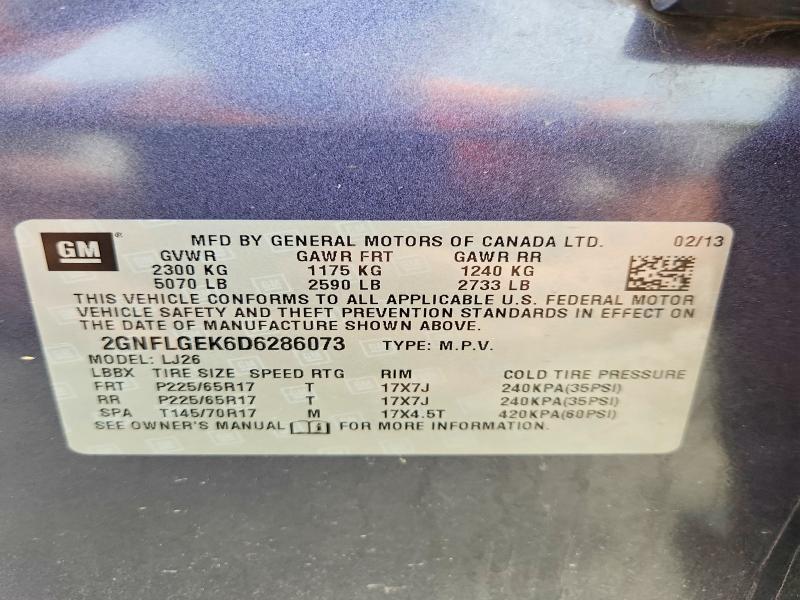 Продажа на аукционе авто 2013 Chevrolet Equinox, vin: 2GNFLGEK6D6286073, номер лота: 70830546