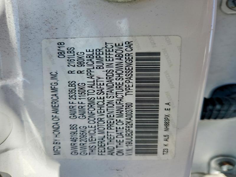 Aukcja sprzedaży 2019 Acura Tlx, vin: 19UUB2F62KA003760, numer aukcji: 68508186