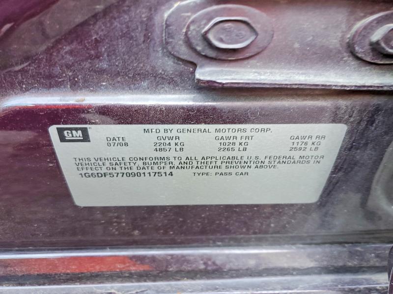 68843096 :رقم المزاد ، 1G6DF577090117514 vin ، 2009 Cadillac Cts مزاد بيع
