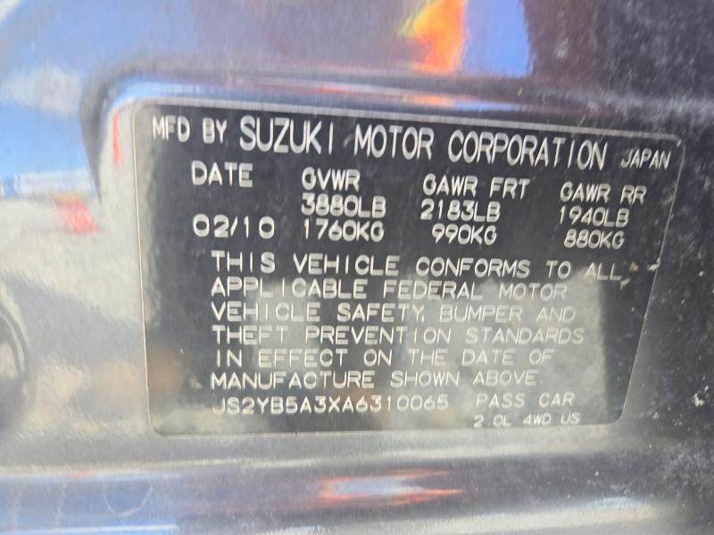 Продажа на аукционе авто 2010 Suzuki Sx4, vin: JS2YB5A3XA6310065, номер лота: 69933476