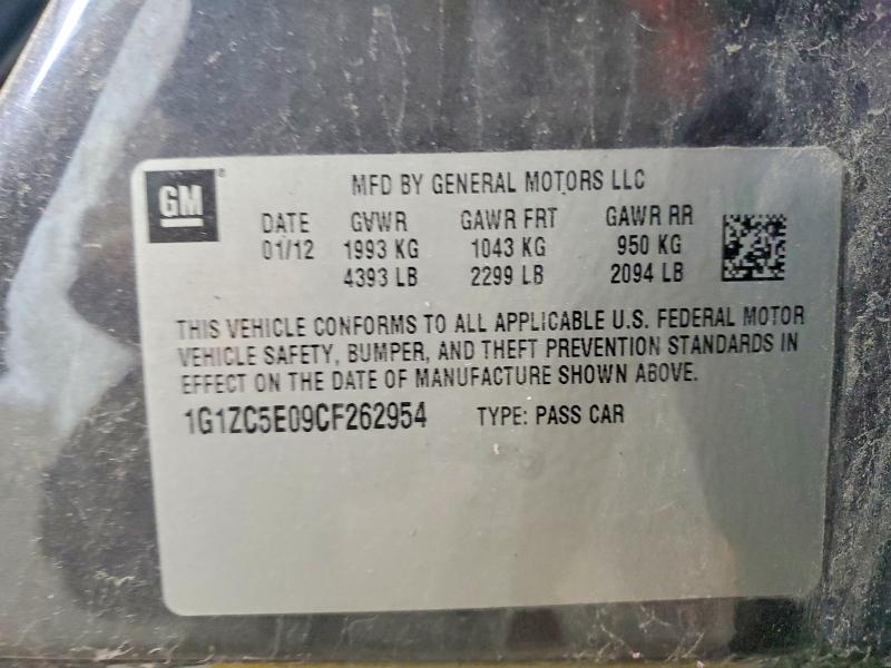 2012 Chevrolet Malibu მანქანა იყიდება აუქციონზე, vin: 1G1ZC5E09CF262954, აუქციონის ნომერი: 69750226
