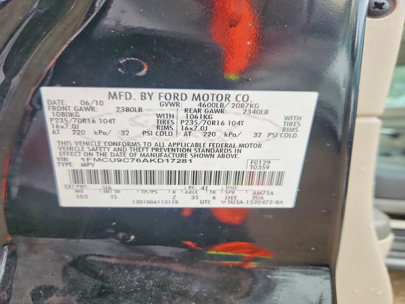 69247446 :رقم المزاد ، 1FMCU9C76AKD17281         vin ، 2010 Ford Escape مزاد بيع