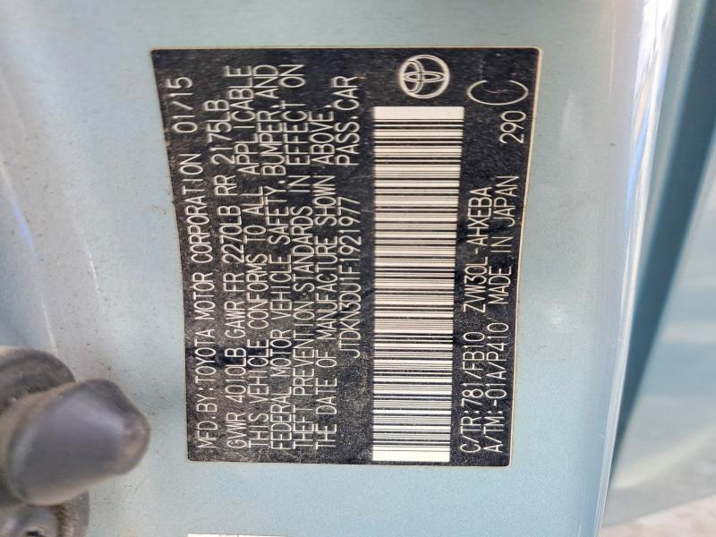 67685176 :رقم المزاد ، JTDKN3DU1F1921977 vin ، 2015 Toyota Prius مزاد بيع