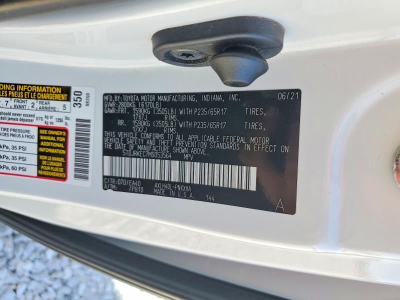67636196 :رقم المزاد ، 5TDJRKEC7MS053564 vin ، 2021 Toyota Sienna مزاد بيع