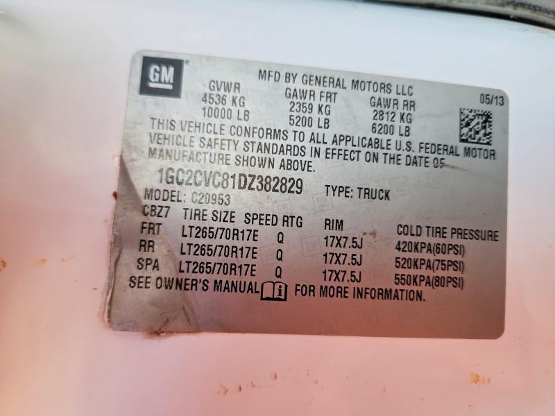 69502176 :رقم المزاد ، 1GC2CVC81DZ382829 vin ، 2013 Chevrolet Silverado مزاد بيع