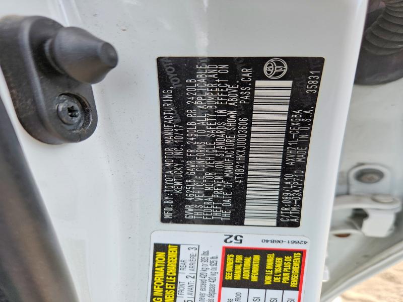 67822206 :رقم المزاد ، 4T1B21HKXJU003606 vin ، 2018 Toyota Camry Hybrid مزاد بيع