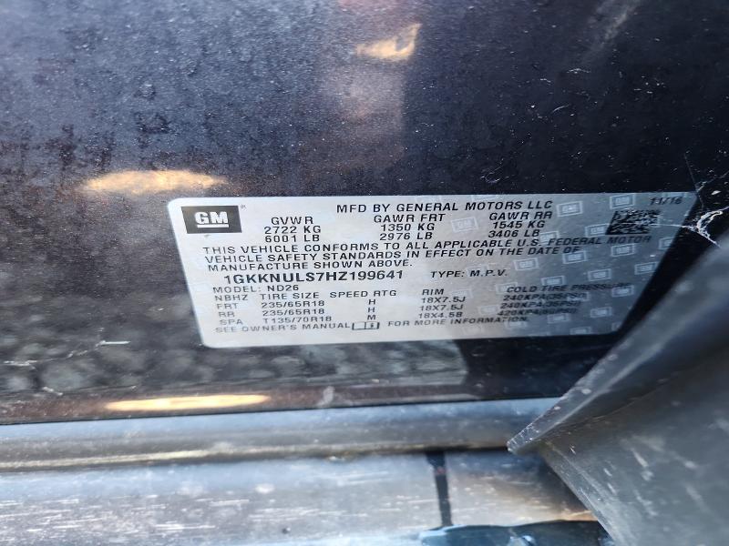 Auction sale of the 2017 Gmc Acadia, vin: 1GKKNULS7HZ199641, lot number: 70365526