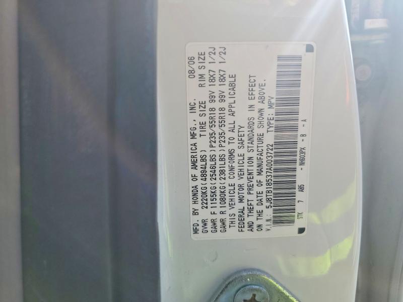67366886 :رقم المزاد ، 5J8TB18537A003722 vin ، 2007 Acura Rdx مزاد بيع