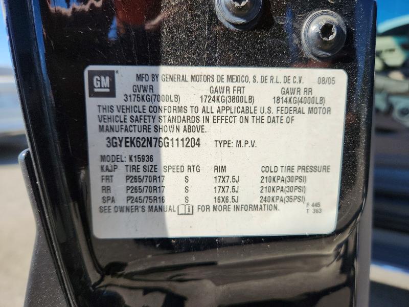 Aukcja sprzedaży 2006 Cadillac Escalade, vin: 3GYEK62N76G111204, numer aukcji: 70355876