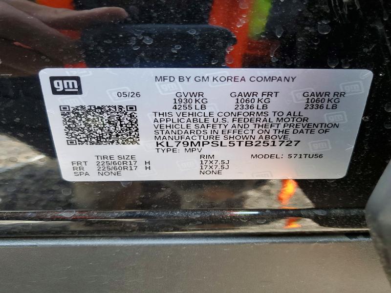 67837236 :رقم المزاد ، KL79MPSL5TB251727 vin ، 2026 Chevrolet Trailblazer مزاد بيع